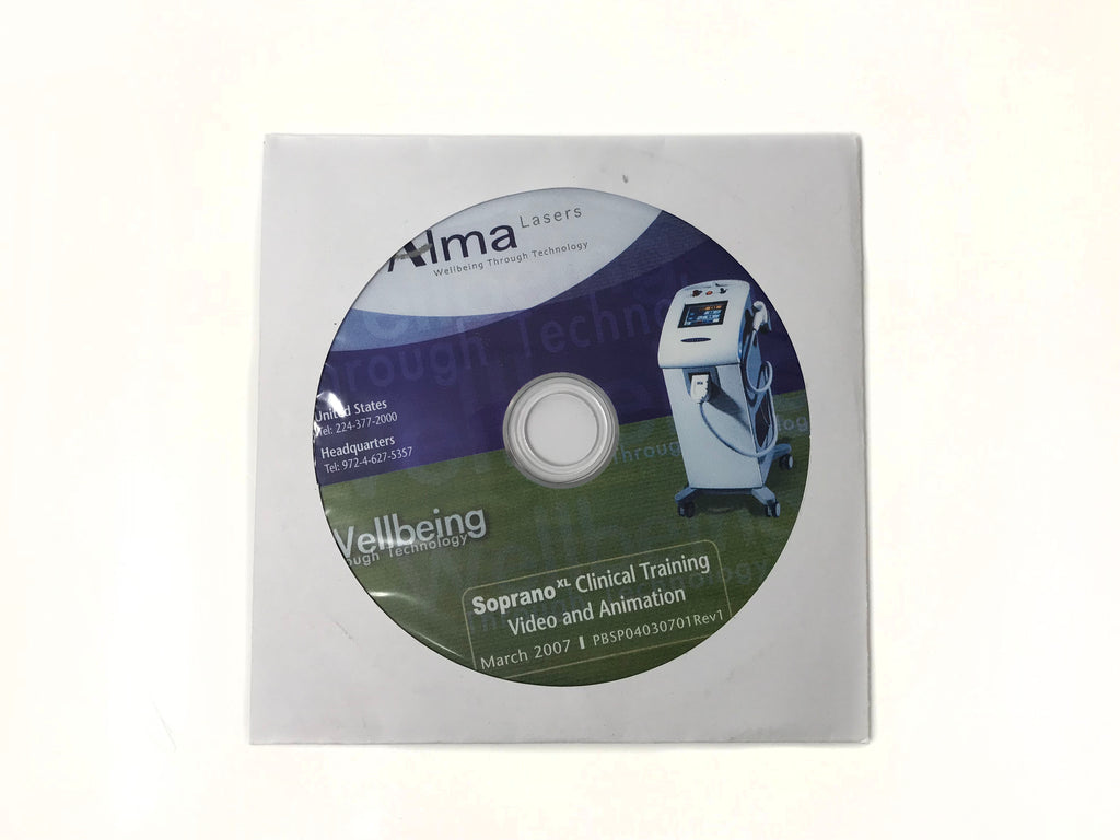 Alma Lasers Soprano XL Clinical Training Video Animation DVD CD March 2007