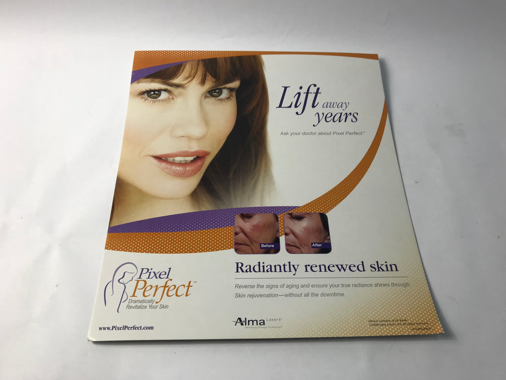 Alma Pixel Perfect Radiantly Renewed Skin Rejuvenation 13.5x12" Lobby Desk Sign