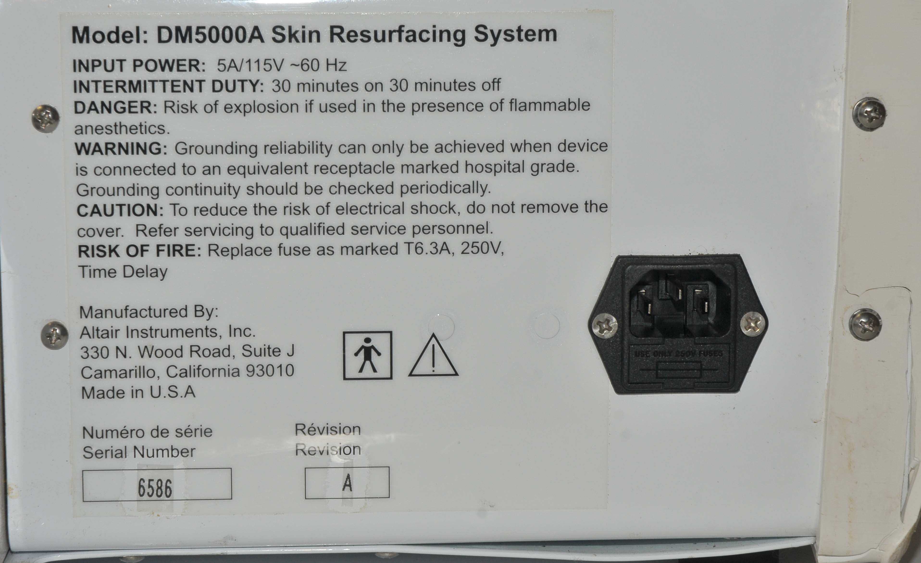 Altair DM5000A DiamondTome Skin Resurfacing Microdermabrasion Diamond Tome