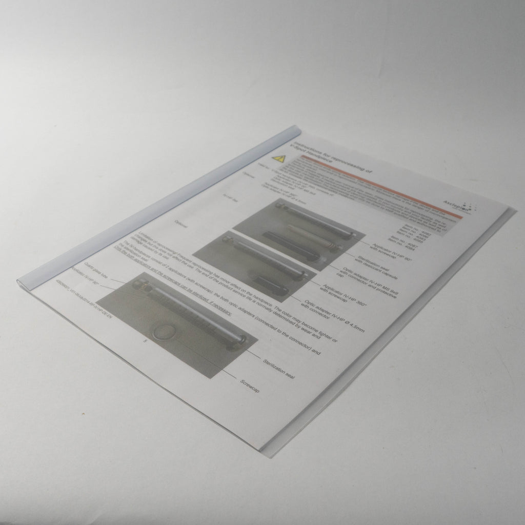Asclepion Instruction for reprocessing of V-Spot Handpiece Booklet ENGLISH 2014