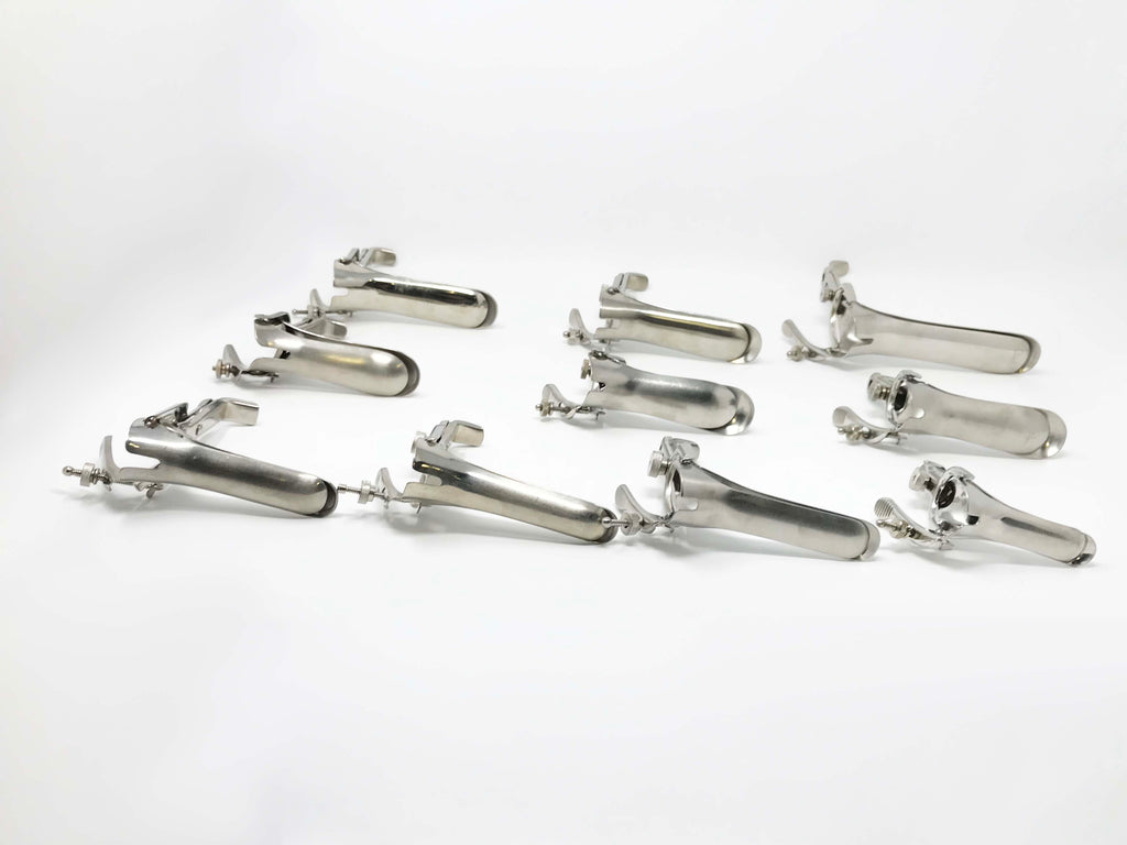 Assorted Size Cusco Vaginal Speculums Stainless Steel Gynecological 10 Piece Lot
