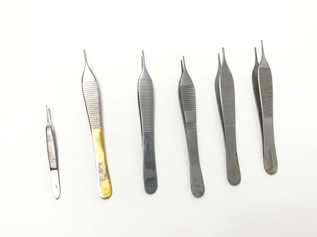 Assorted Stainless Steel Surgical Adson Tissue Forceps Tweezers Mouse Teeth 5pcs