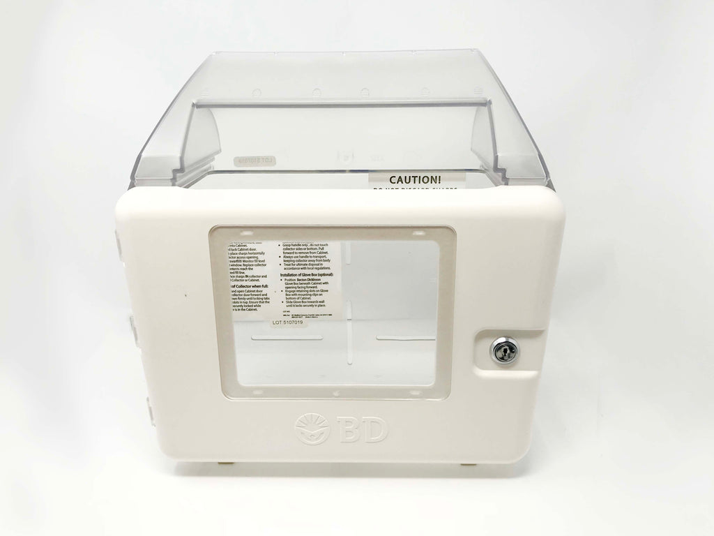 BD Patient Room Wall Mounted Sharps Disposal Collector Cabinet Small w/ Shield