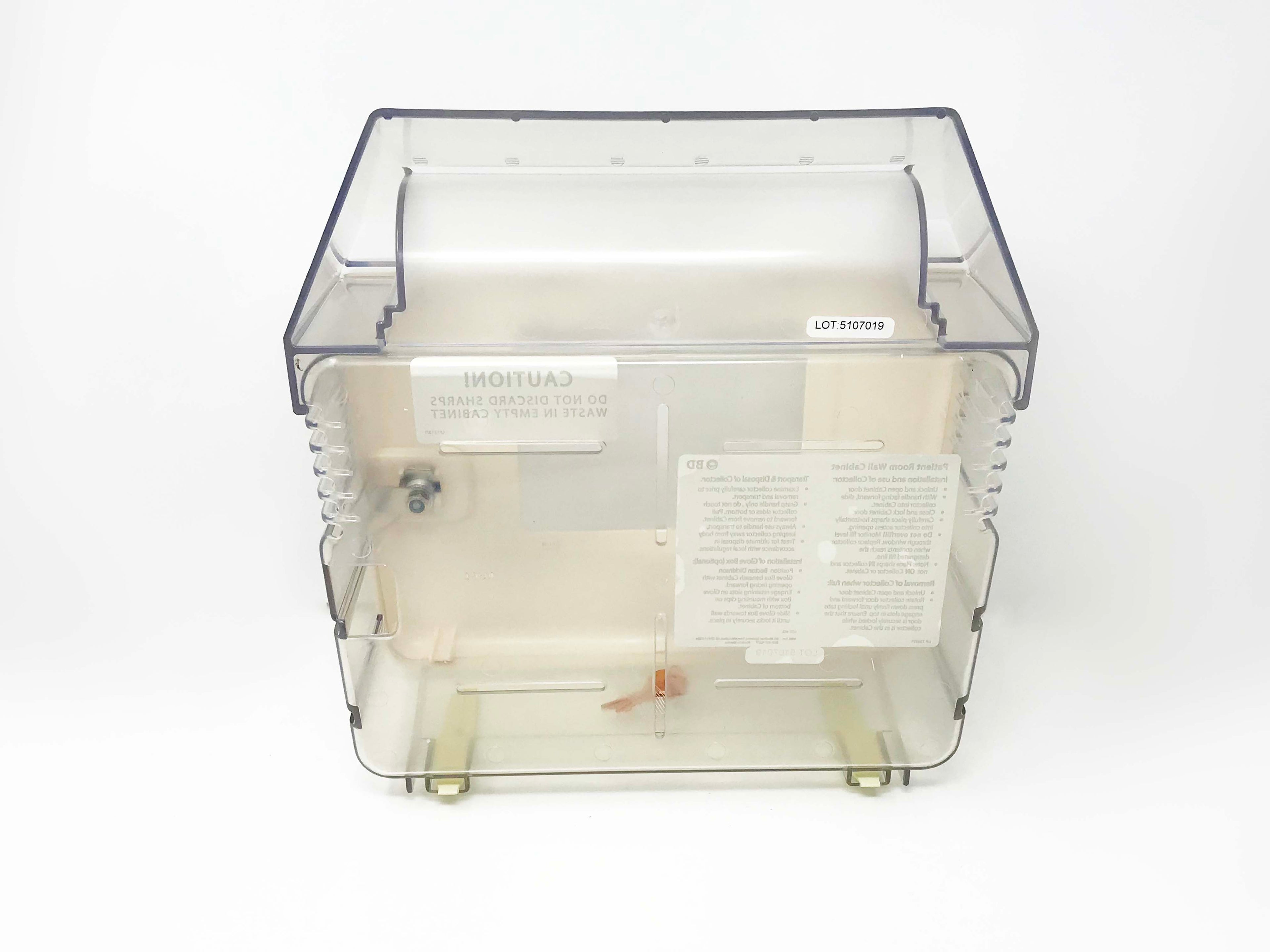 BD Patient Room Wall Mounted Sharps Disposal Collector Cabinet Small w/ Shield