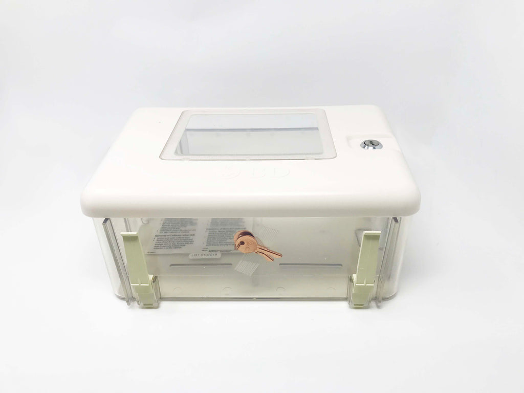 BD Patient Room Wall Mounted Sharps Disposal Collector Cabinet Small w/ Shield