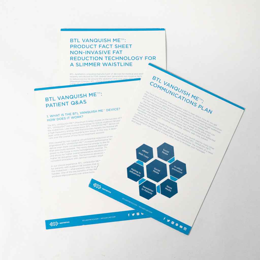 BTL AESTHETICS Marketing Material, Communication Plans & Patient Q&A's Cellutone