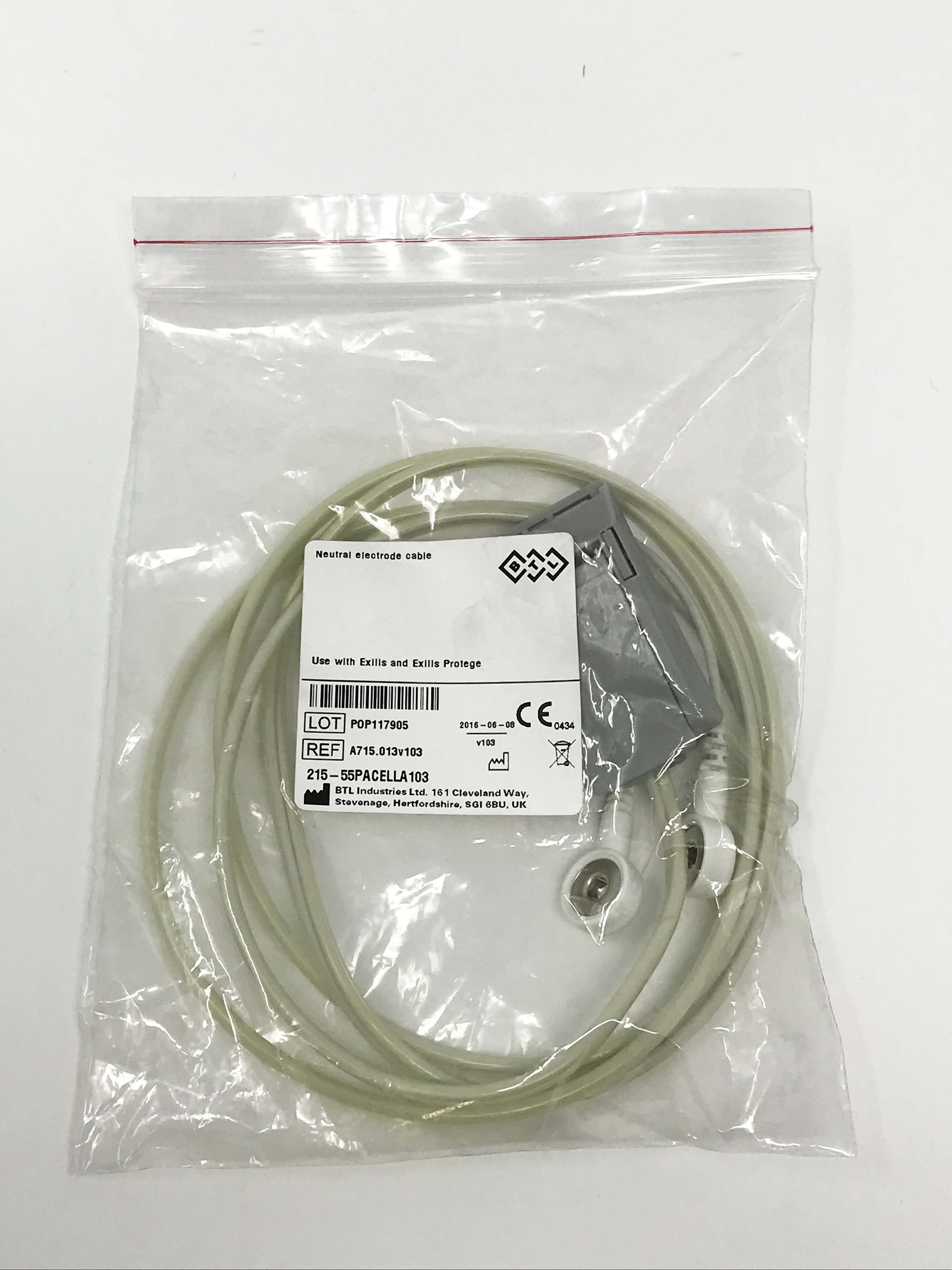 BTL Exilis Neutral Electrode Cable Protege Pad Return Cable 215-55PACELLA103
