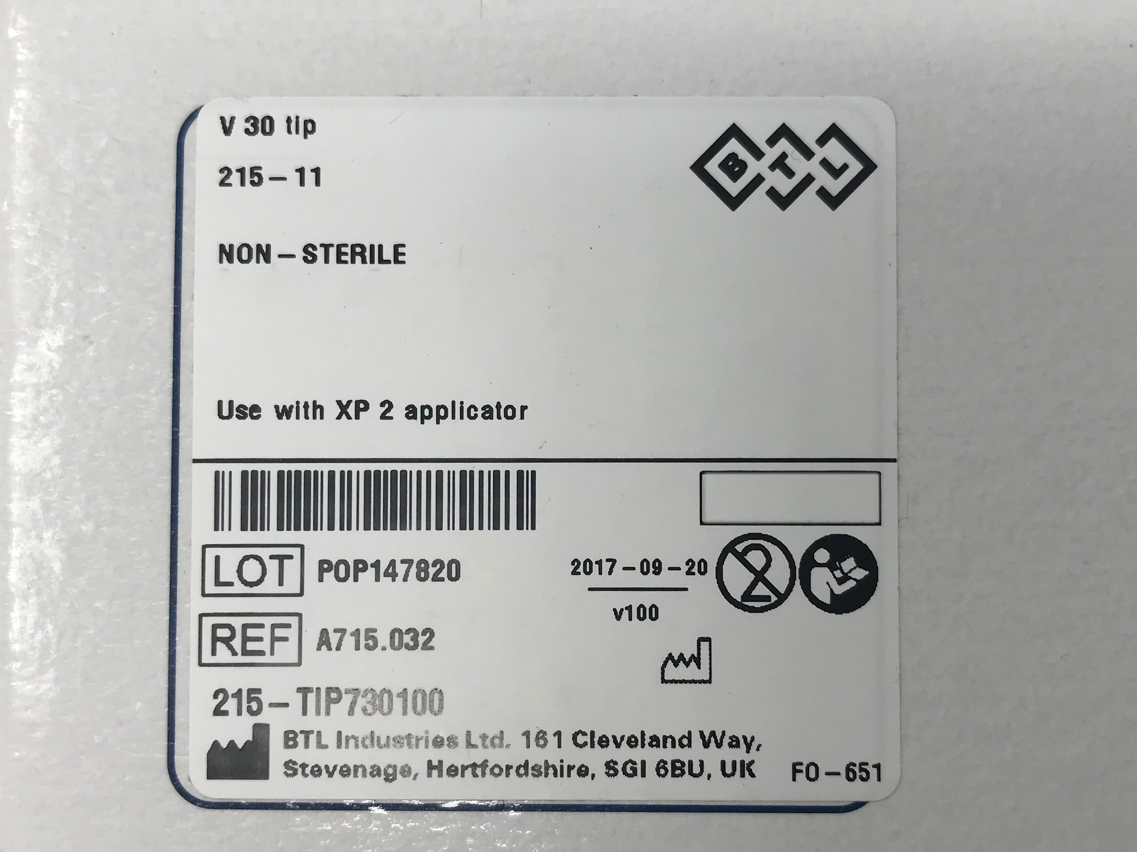 BTL Exilis XP 2 Femme Applicator RF Vaginal Tightening V 30 215-11
