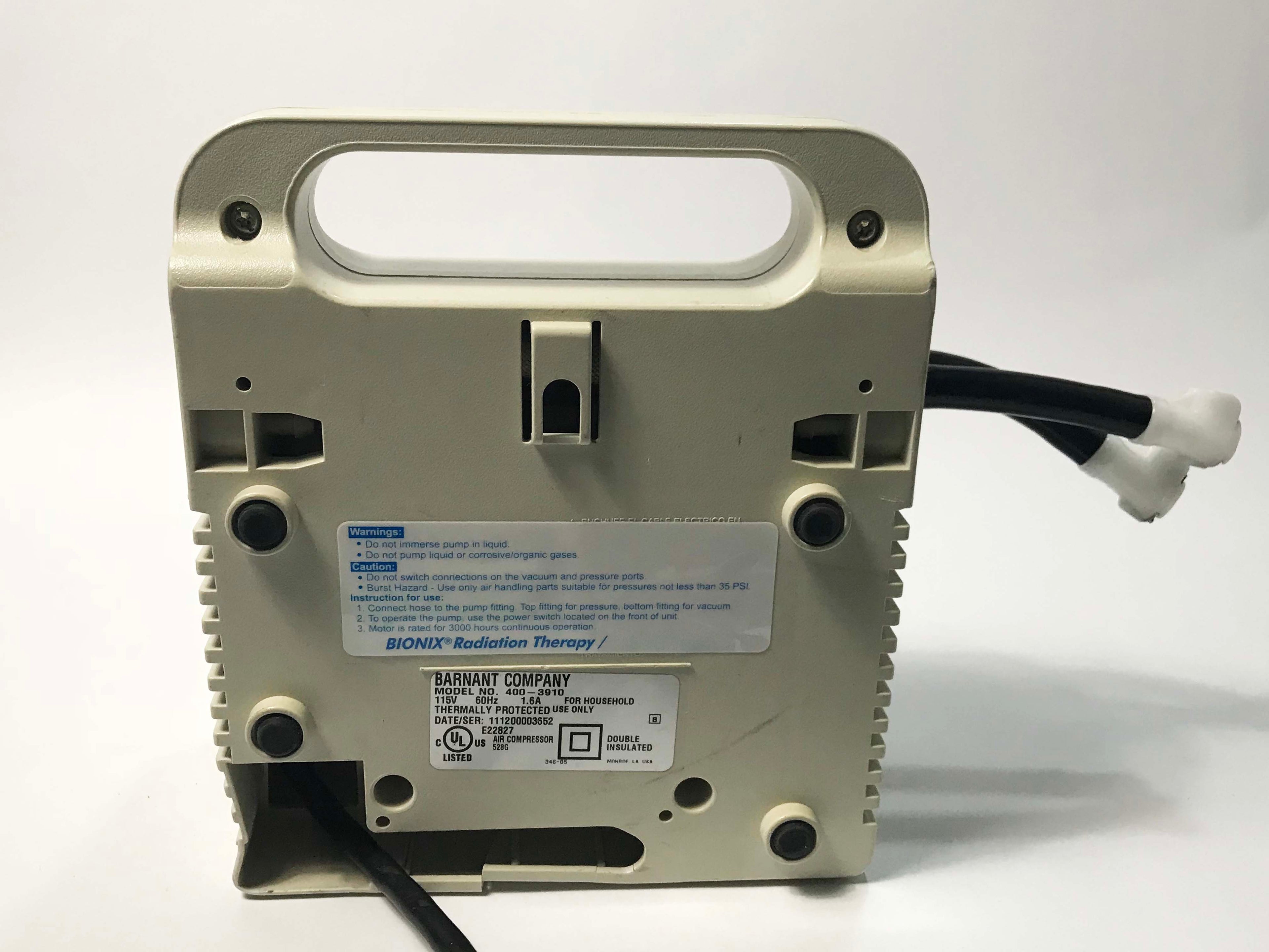 Barnant Bionix SecureVac Portable Radiation Therapy Pressure/vacuum Pump M7101