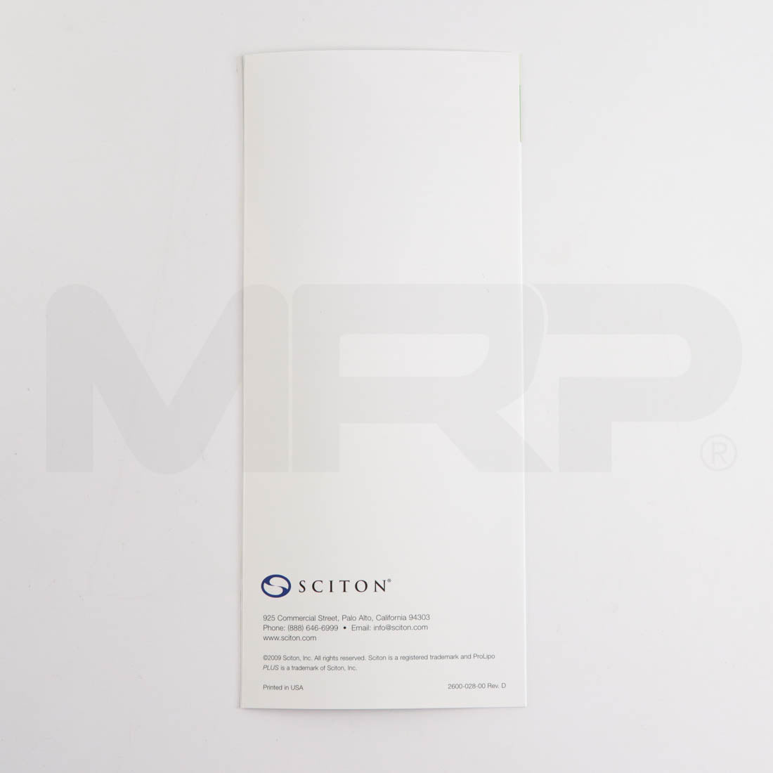 Sciton ProLipo PLUS "Melt Unwanted Fat" Patient Brochure Back