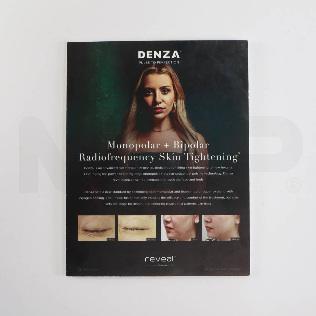 Reveal Denza "Pulse To Perfection" Cardboard Office Display Stand Front