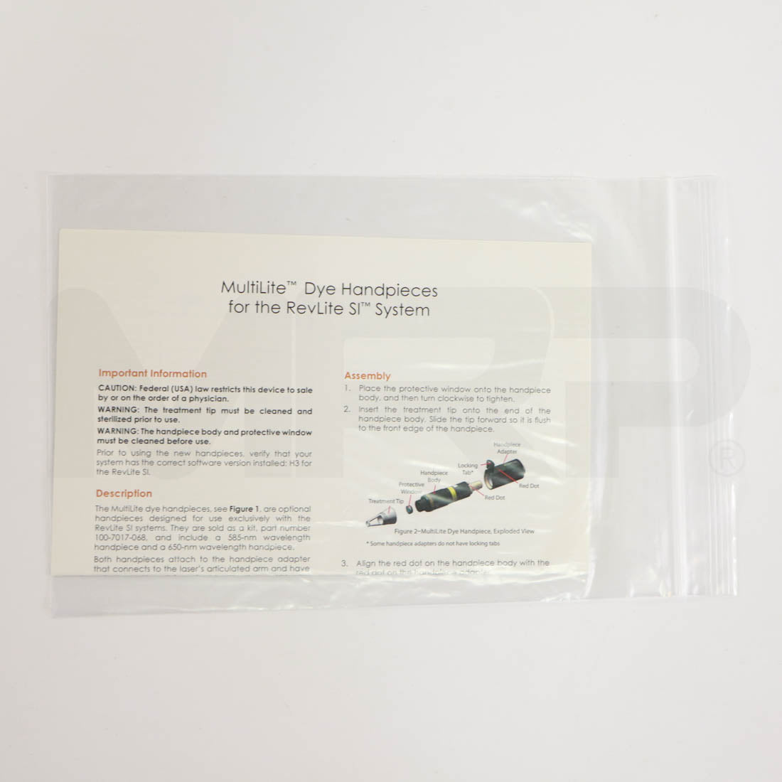 Cynosure RevLite Marketing Office Kit Handpiece Guide