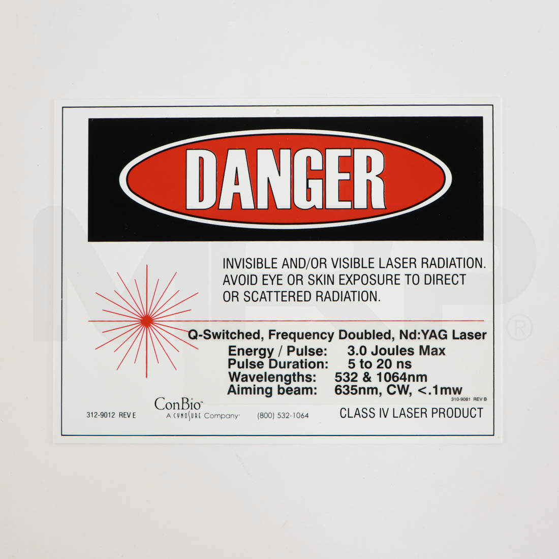 Cynosure RevLite Marketing Office Kit Danger Sign