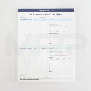 Zeltiq Coolsculpting Elite Treatment Record Practice Forms, 20-Pages