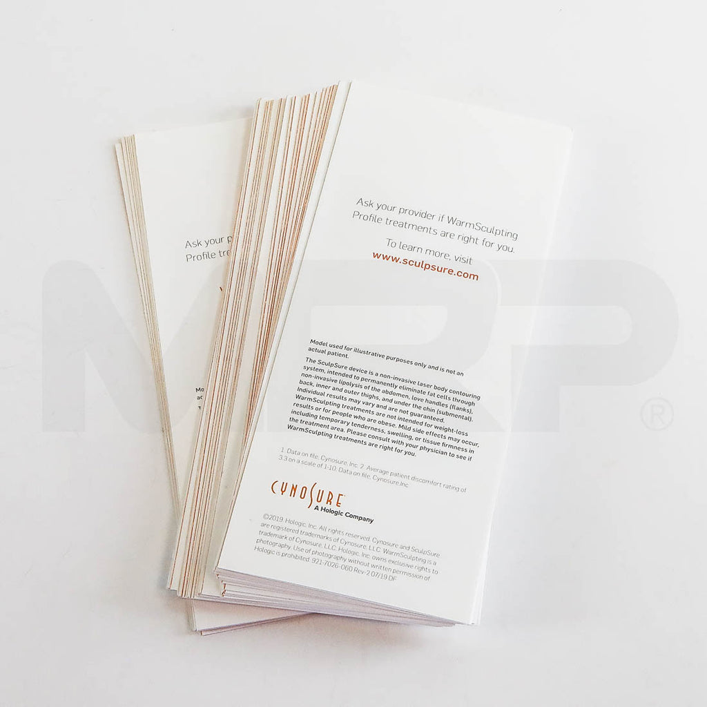 Cynosure WarmSculpting Profile with SculpSure "Update Your Profile" Brochure Back
