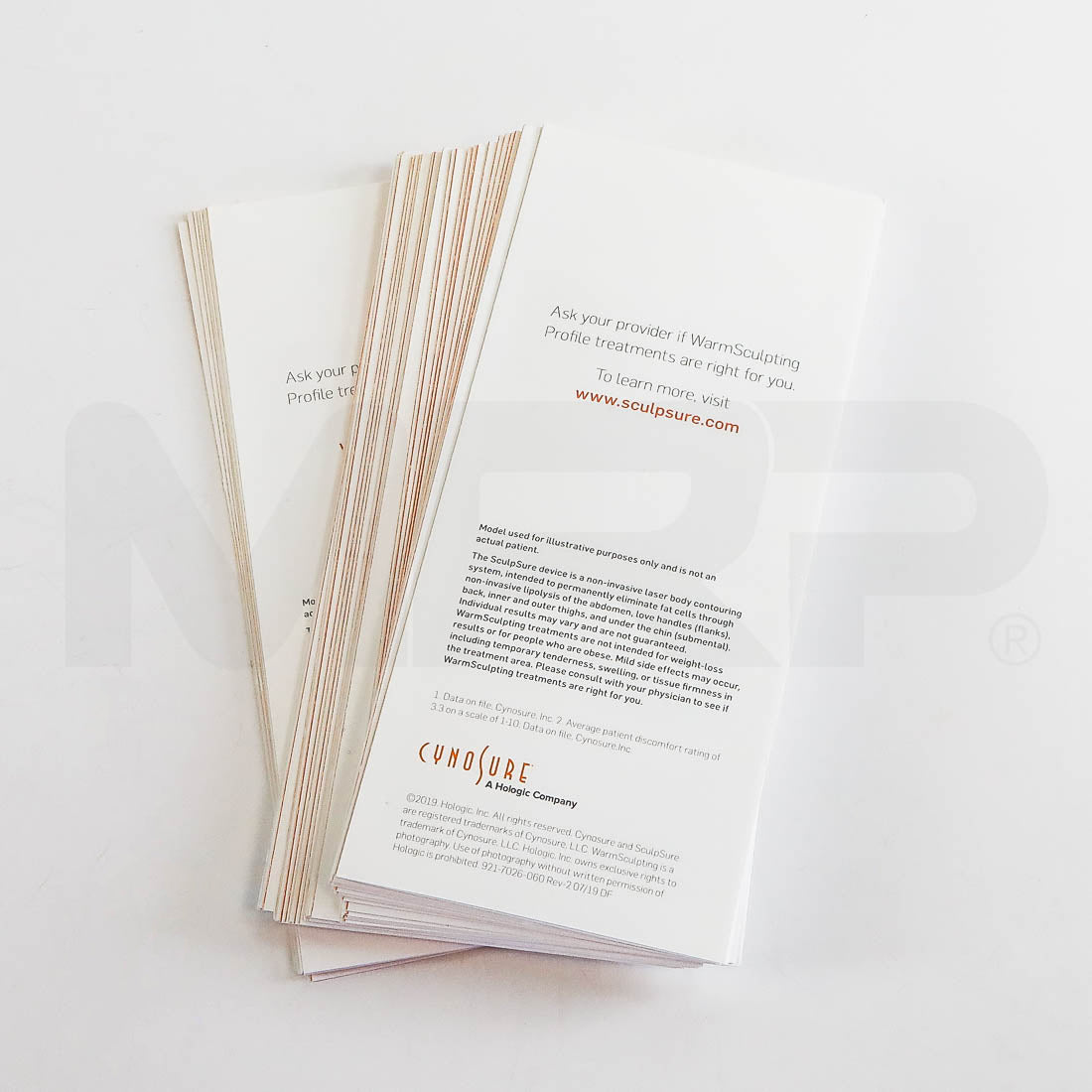 Cynosure WarmSculpting Profile with SculpSure "Update Your Profile" Brochure Back