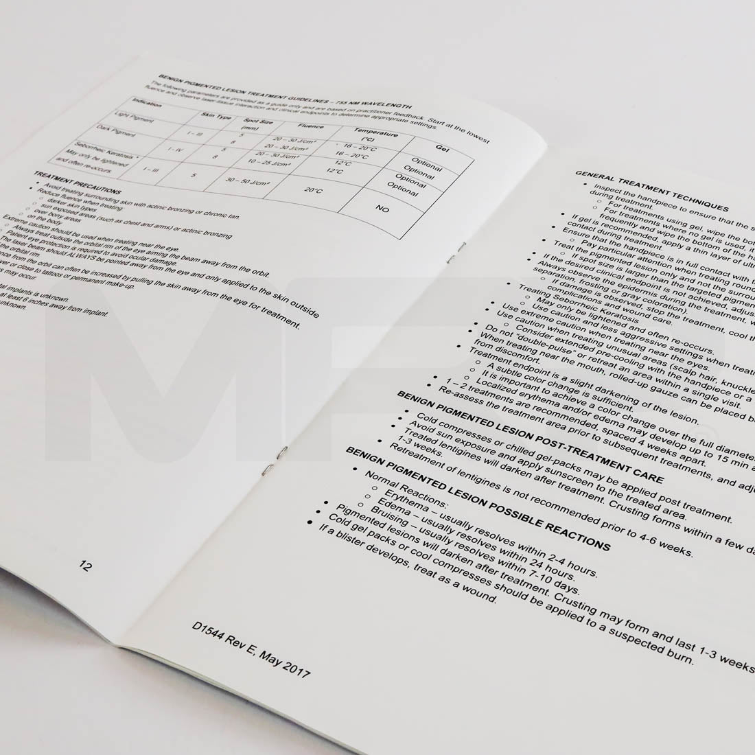 Cutera Excel HR Laser Operator Treatment Guidelines Open