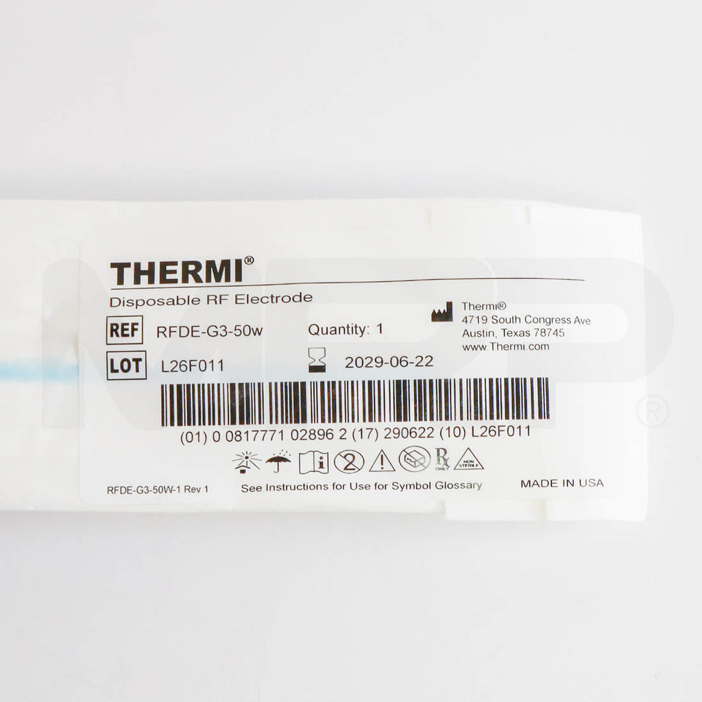 ThermiRF ThermiVa RFDE-G3-50w Disposable RF Electrode Label