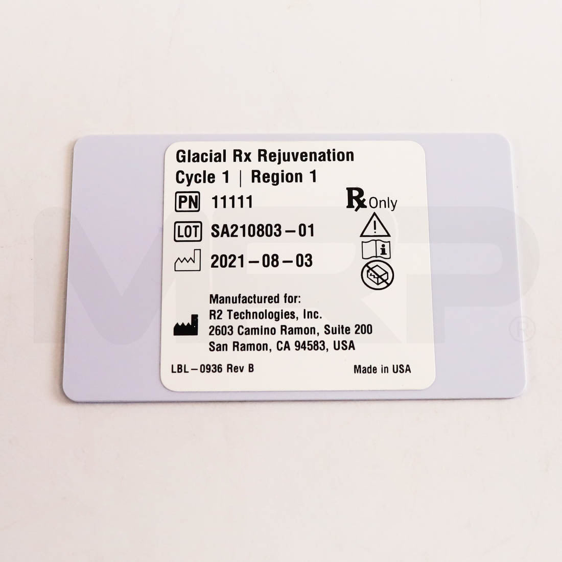 Glacial Rx Rejuvenation Smart Card Cycle 1 Region 1 Label