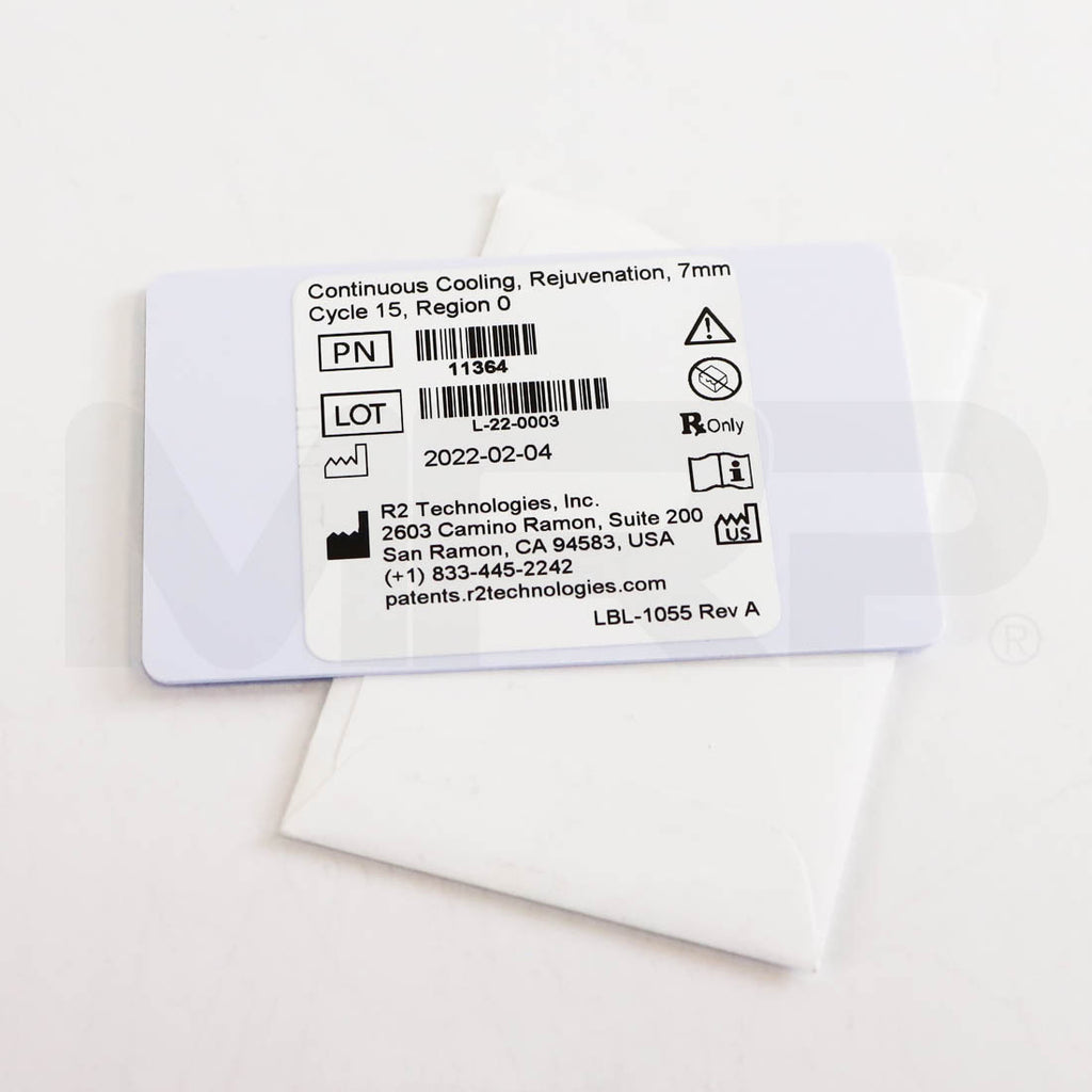 Glacial Rx Continuous Cooling Rejuvenation Treatment Card 7mm Cycle 15 Region 0 Label