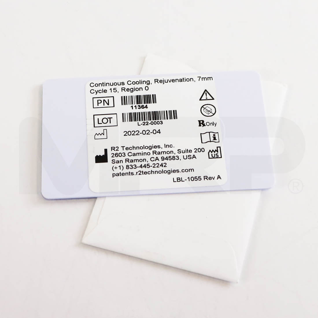 Glacial Rx Continuous Cooling Rejuvenation Treatment Card 7mm Cycle 15 Region 0 Label