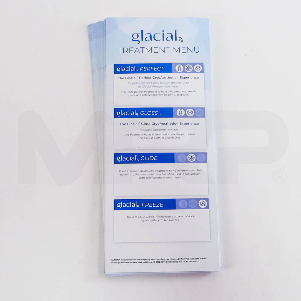 Glacial Rx Treatment Menu Brochure
