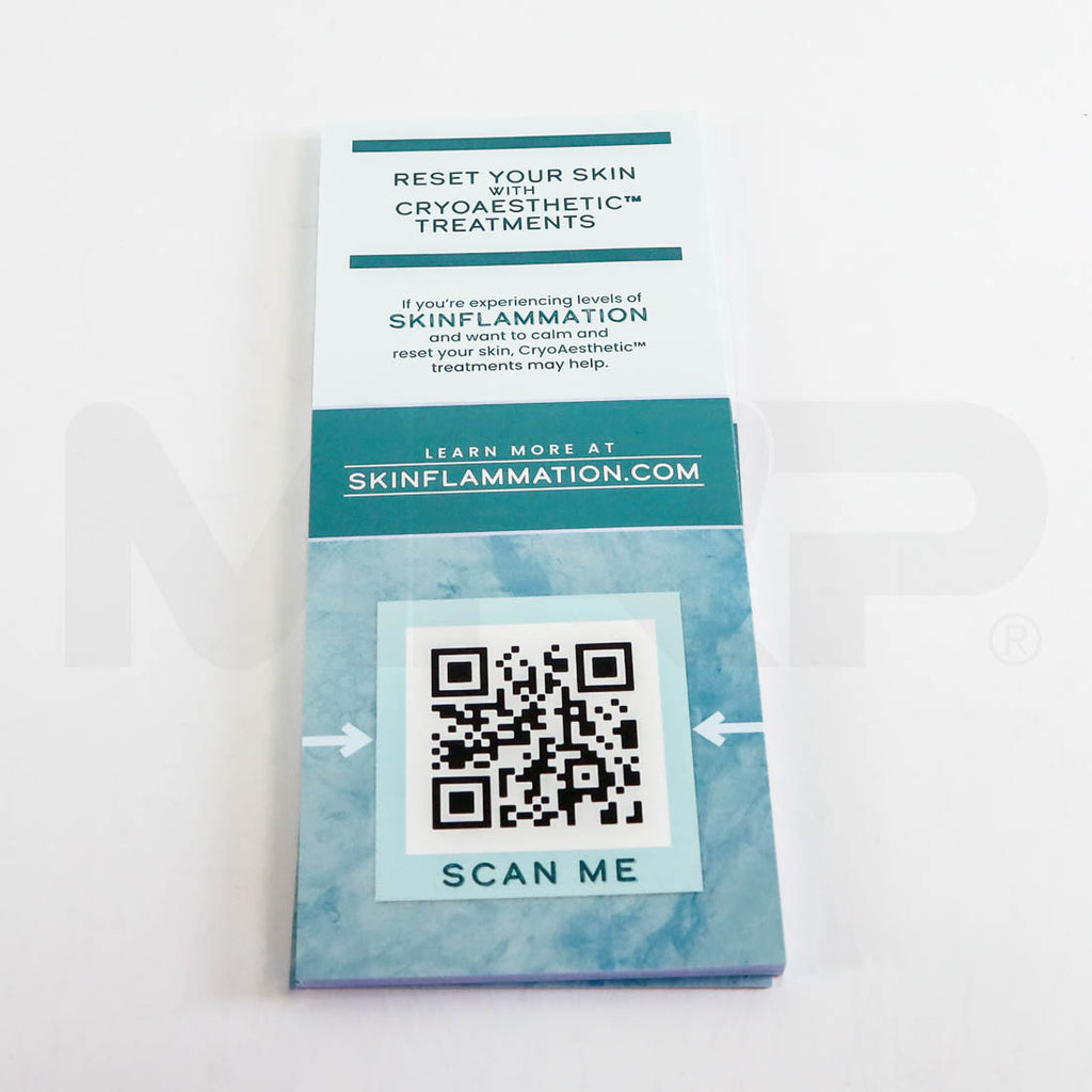 Glacial Rx "Reset Your Skinflammation With CryoAesthetic" QR Code Brochures, 21-Pack