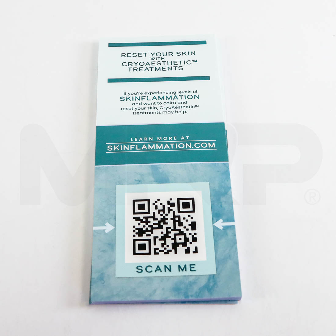 Glacial Rx "Reset Your Skinflammation With CryoAesthetic" QR Code Brochures, 21-Pack