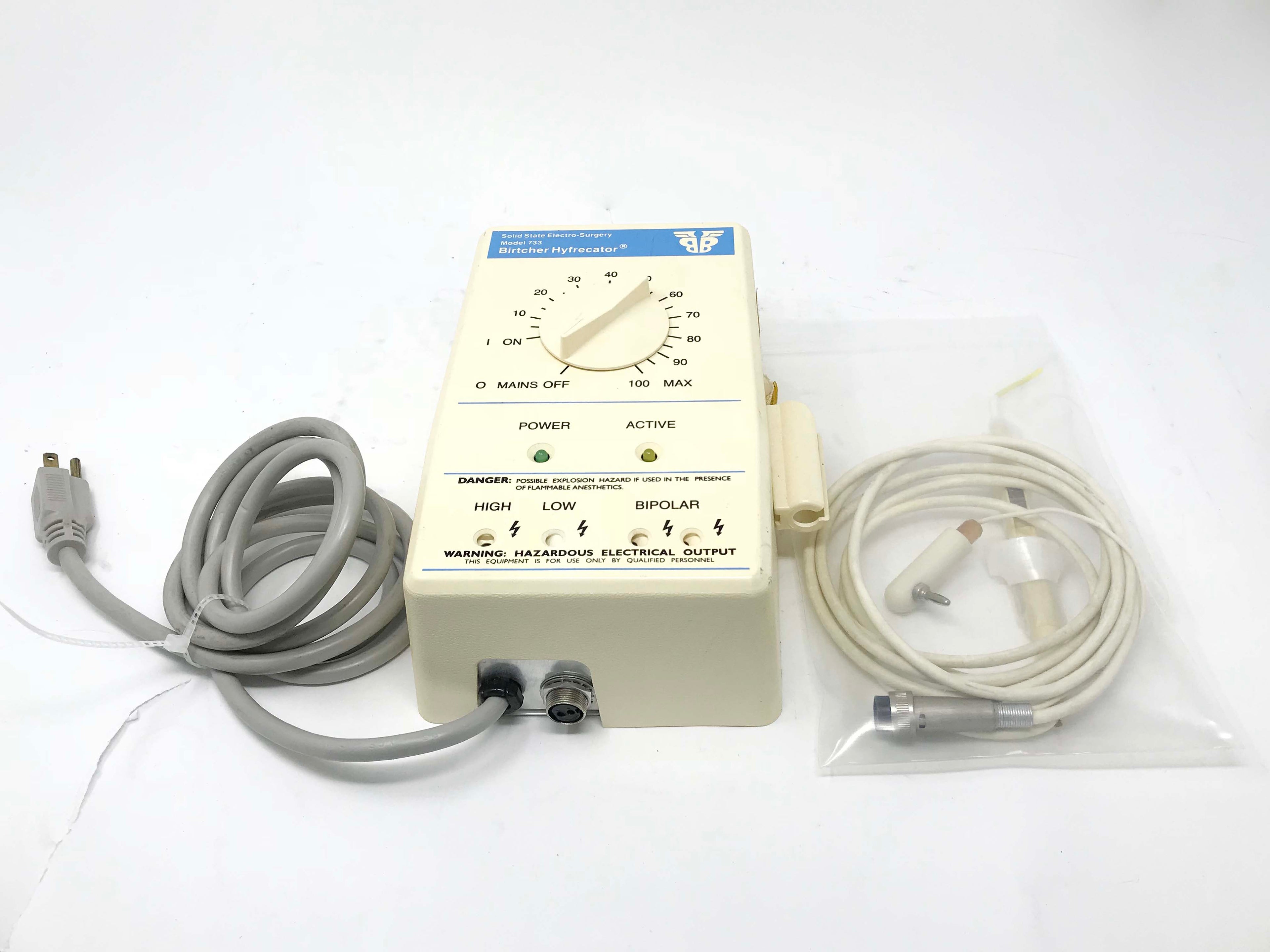 Birtcher Hyfrecator 733 36W Solid State Electro-Surgical Desiccator ESU w/ HP