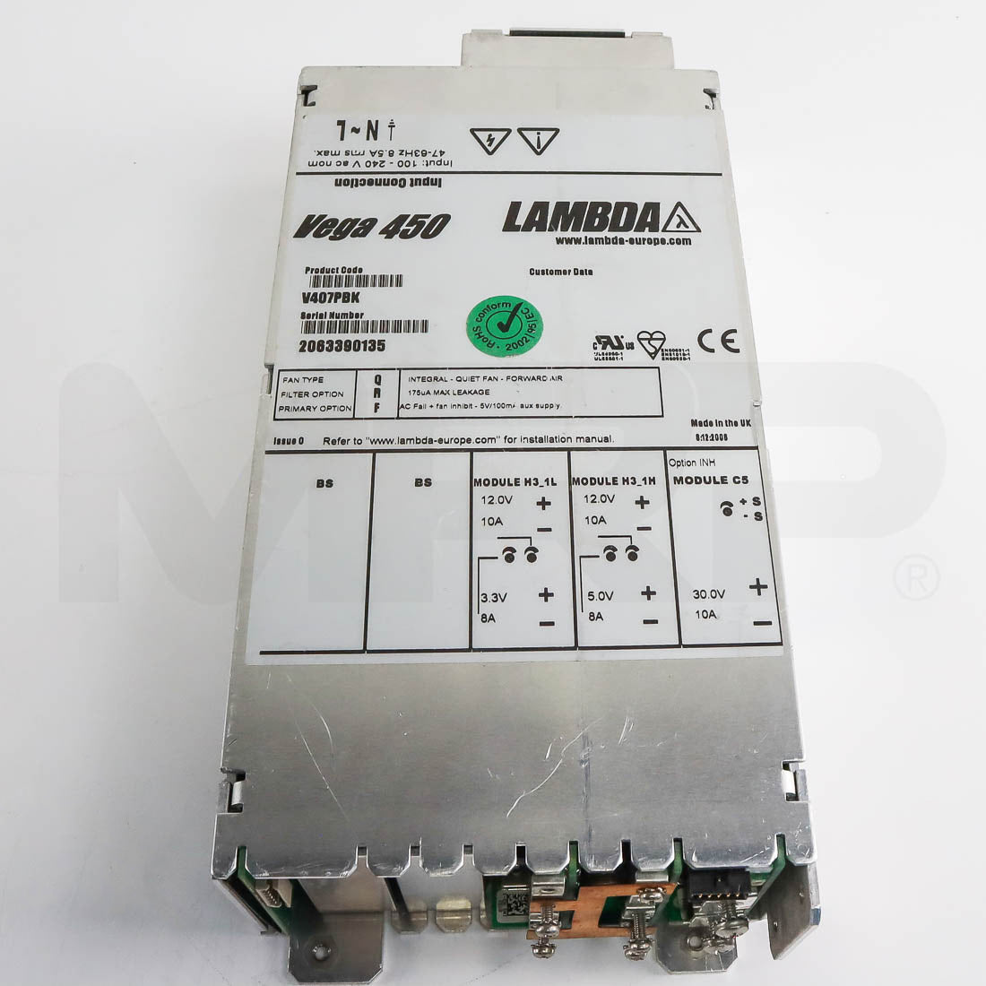 Solta Reliant Fraxel SR1500 Power Supply Label