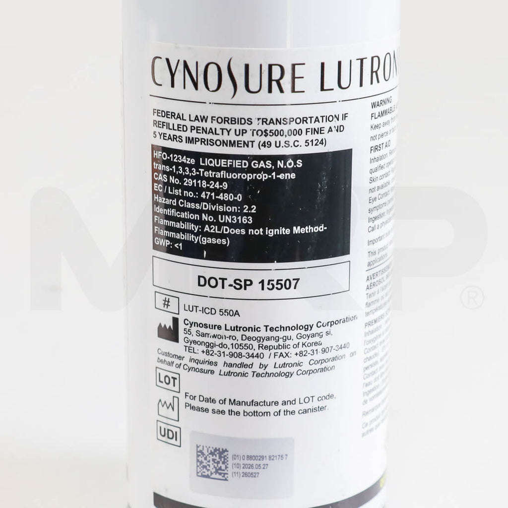 Cynosure Lutronic XERF Cryogen Canister Label