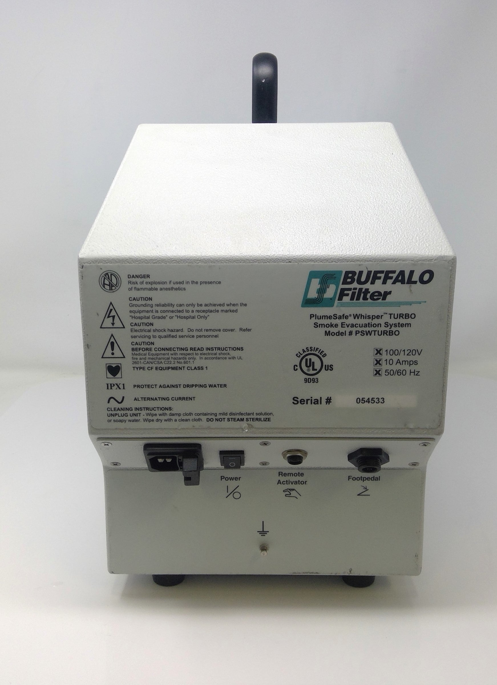 Buffalo Filter Plume Safe Whisper Turbo PlumeSafe RFID Smoke Evacuation System