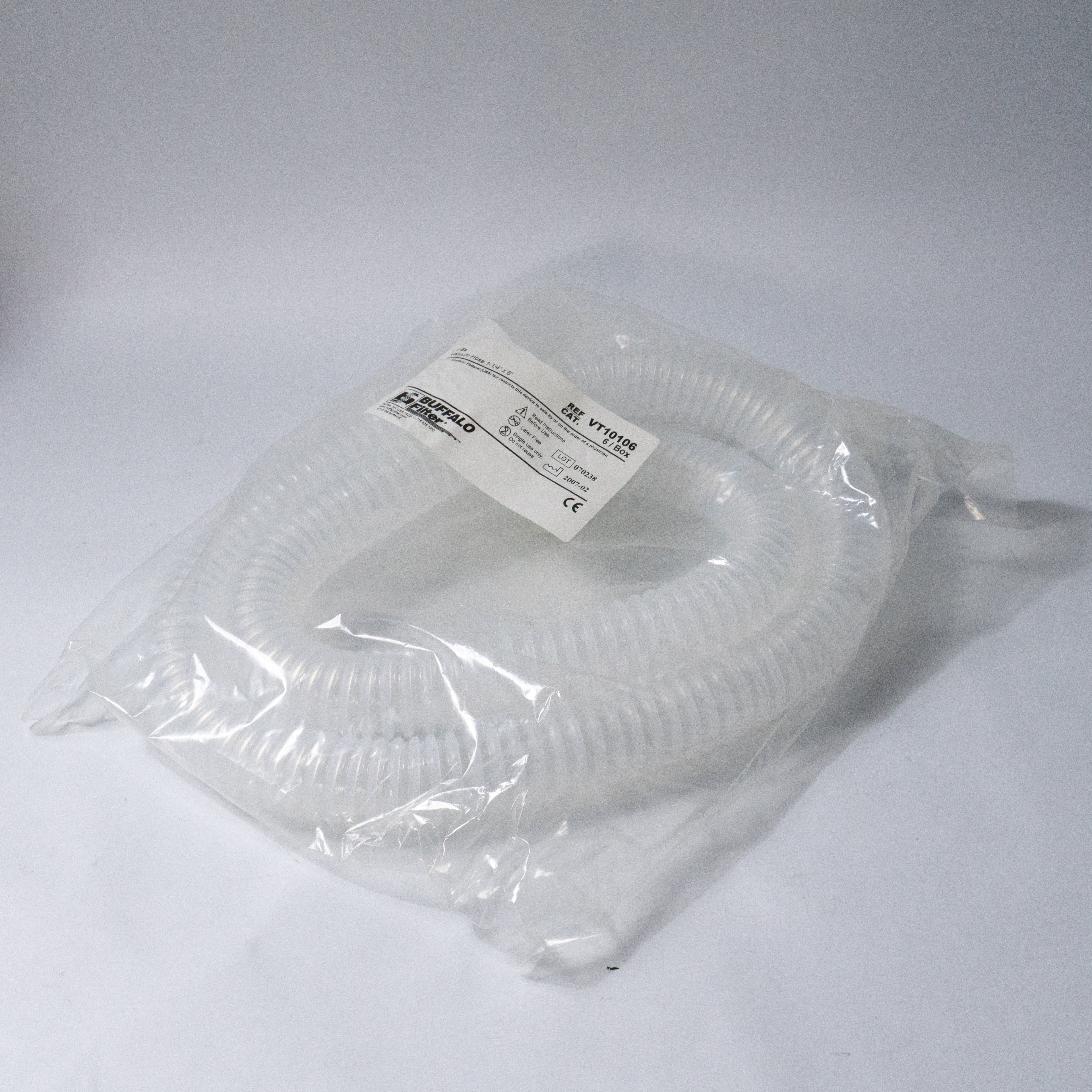 Buffalo Filter Vacuum hose 1-1/4"x6' REF: VT10106 (Non-Sterile) LOT OF 3
