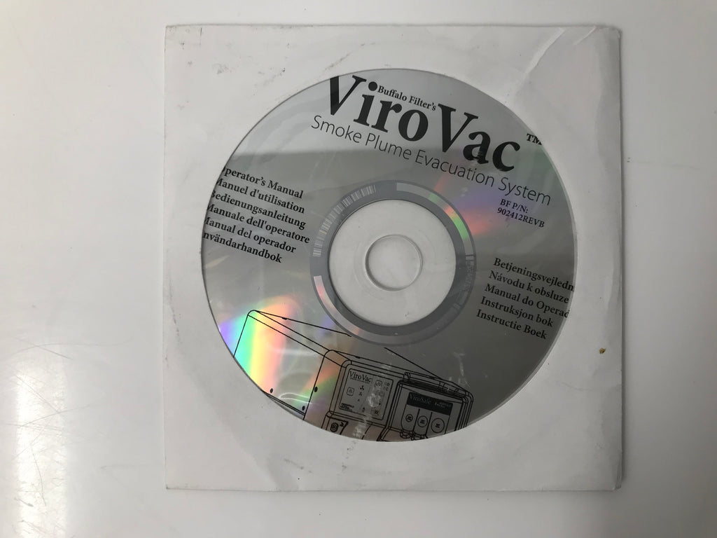 Buffalo Filter ViroVac Viro Vac Smoke Plume Evacuator Operators Manual DVD