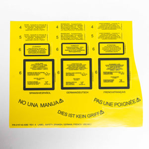 CLASS IV LASER Multi Lingual Acrylic Warning Label Set: Spanish, French & German