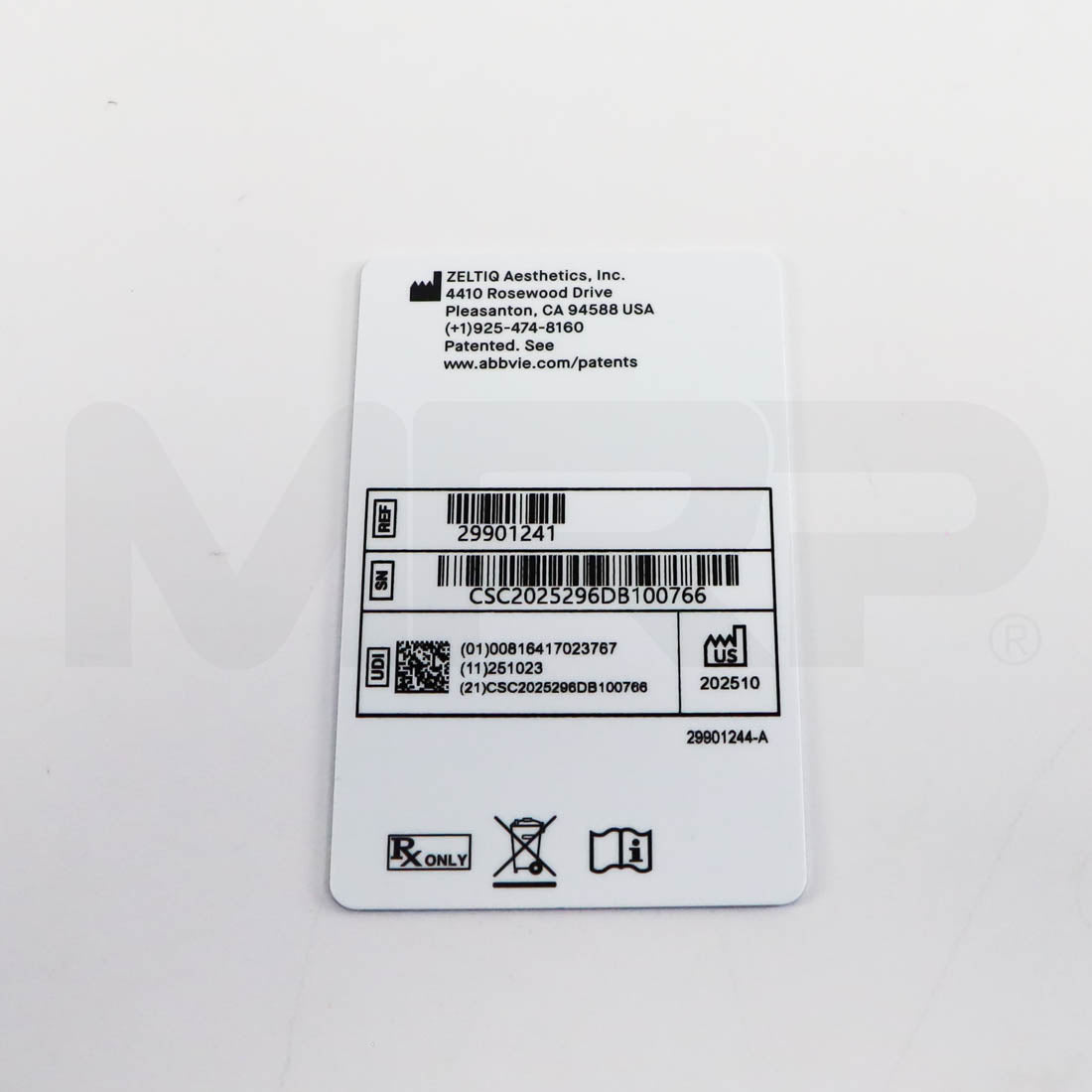Zeltiq CoolSculpting Elite Treatment Card All Applicators x100 Cycles
