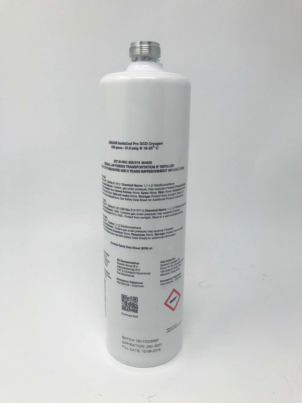 Candela GentleCool Pro DCD Cryogen Gentle Cool Cryo Canister GMax Vbeam 1000g
