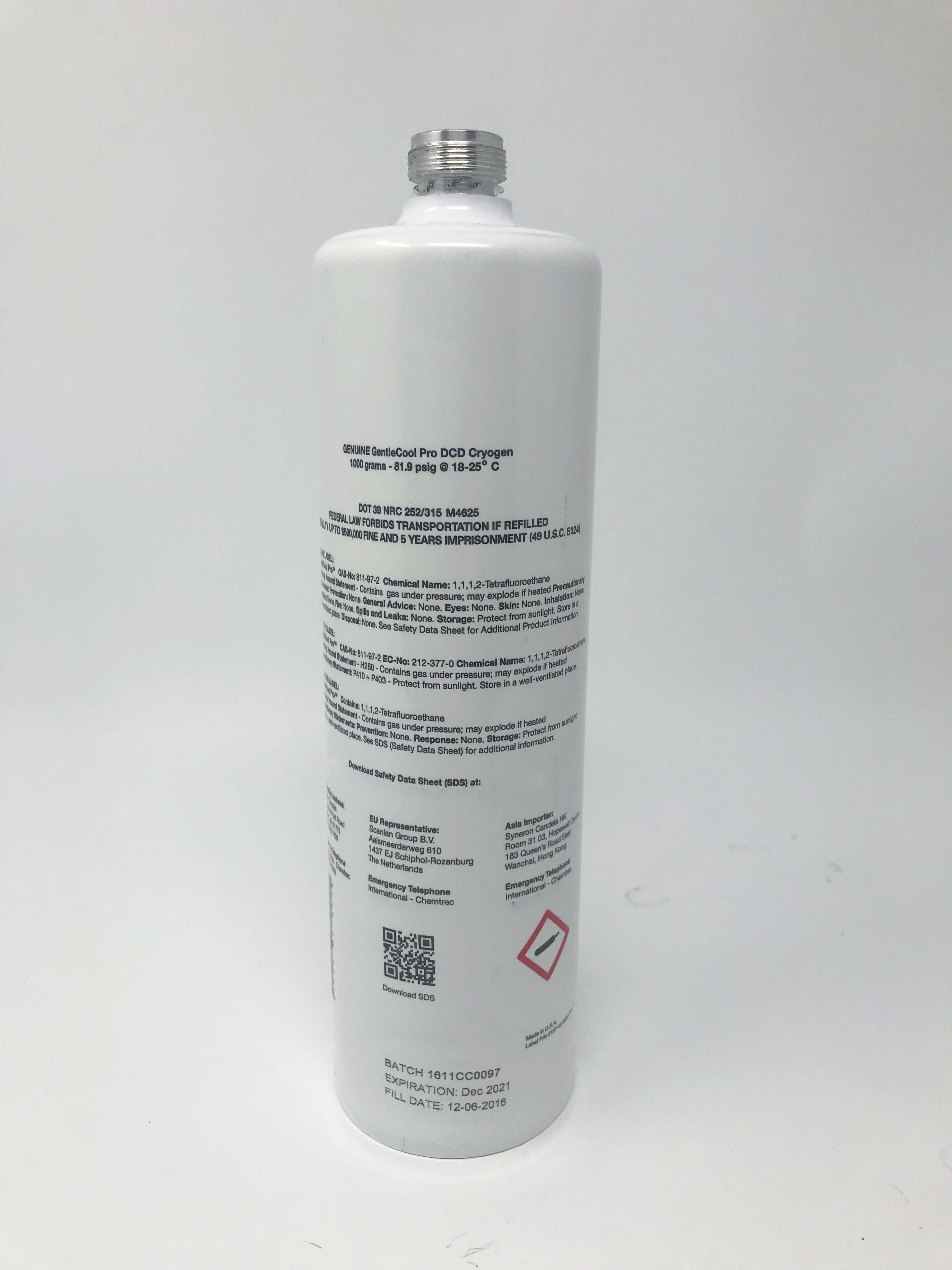 Candela GentleCool Pro DCD Cryogen Gentle Cool Cryo Canister GMax Vbeam 1000g
