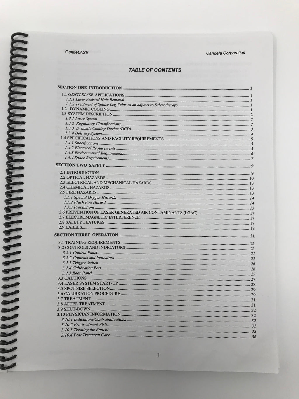 Candela GentleLase/GentleLase Plus Laser System Operators Manual 8501-00-1500