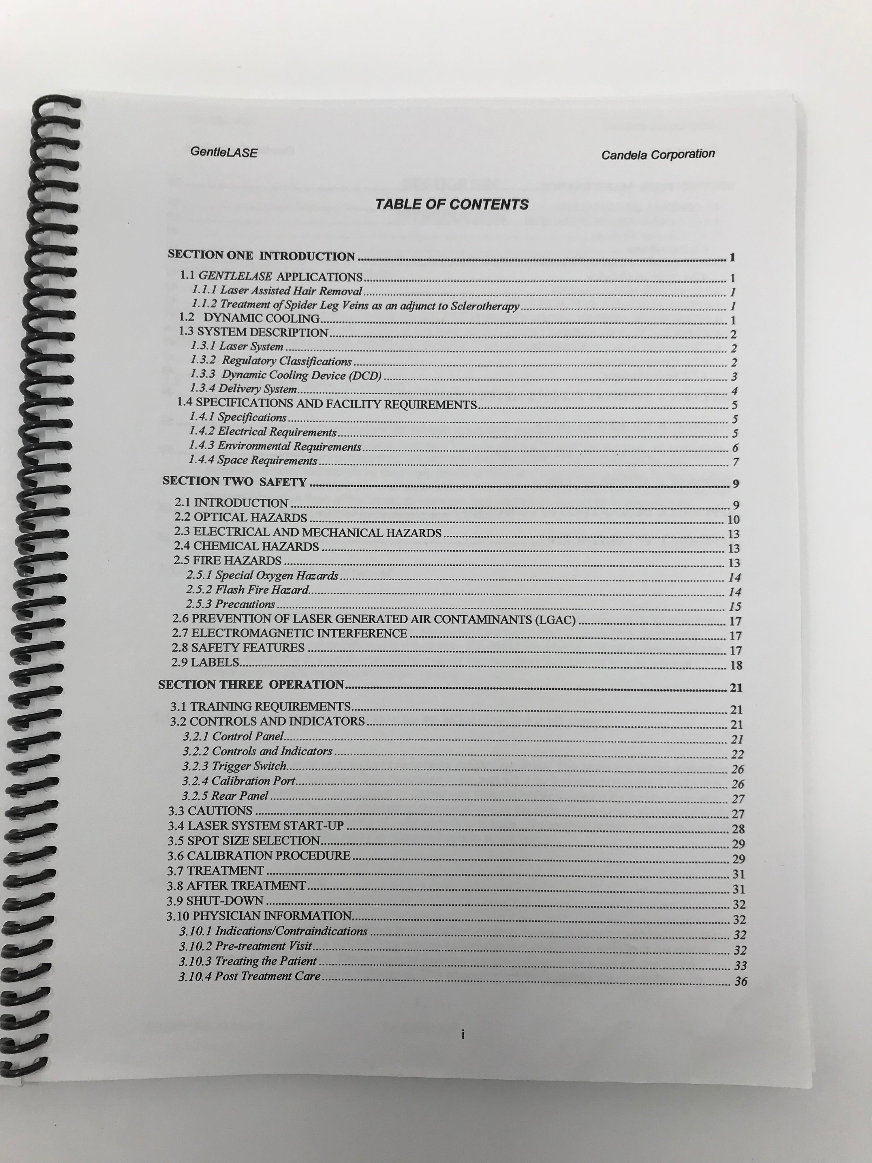Candela GentleLase/GentleLase Plus Laser System Operators Manual 8501-00-1500