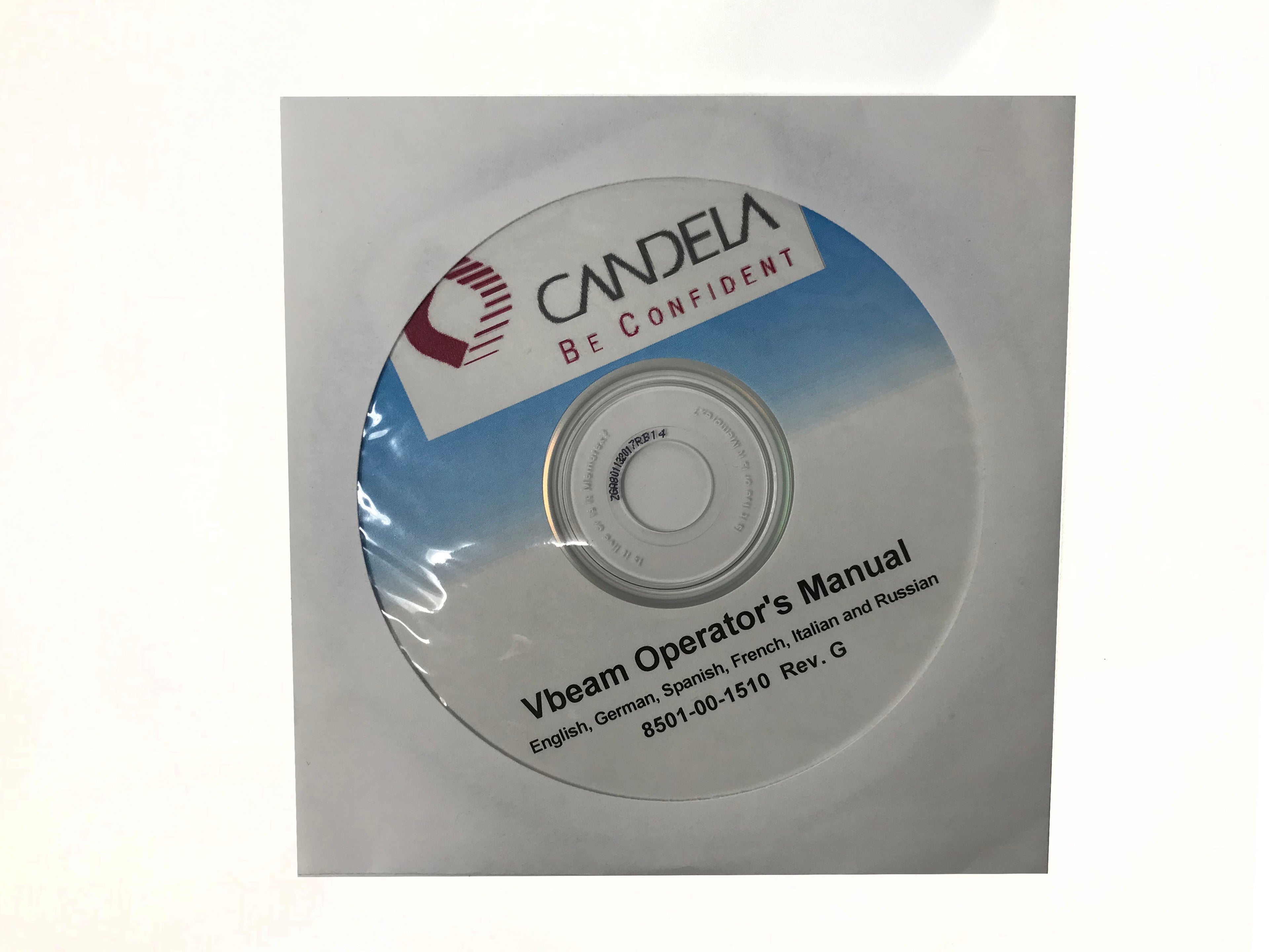 Candela Vbeam Pulsed Dye Laser V Beam Digital Operators Manual CD 8501-00-1510