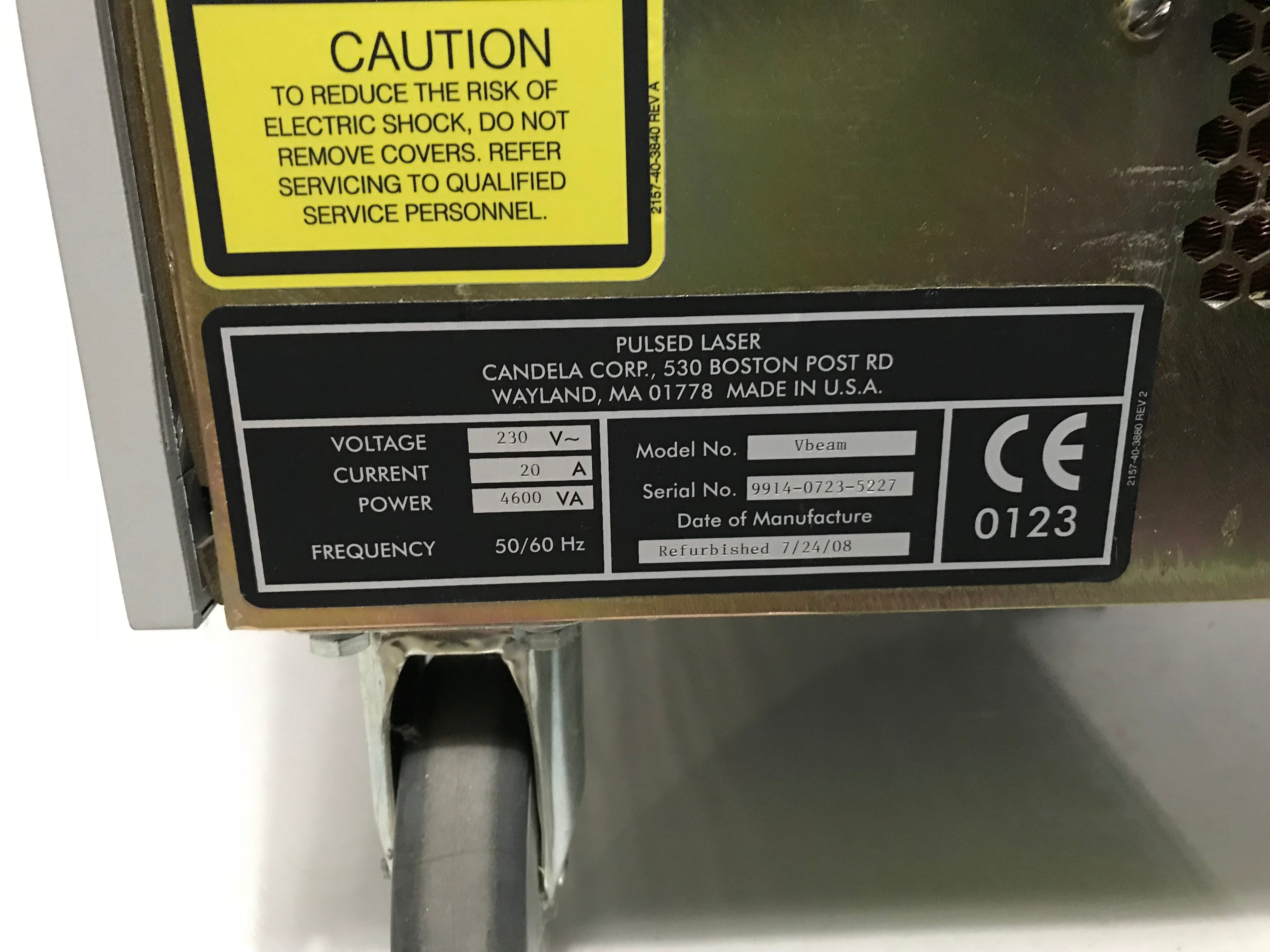 2008 Candela Vbeam Pulsed Dye V Beam PDL Vascular Acne Laser Wrinkles Lesions