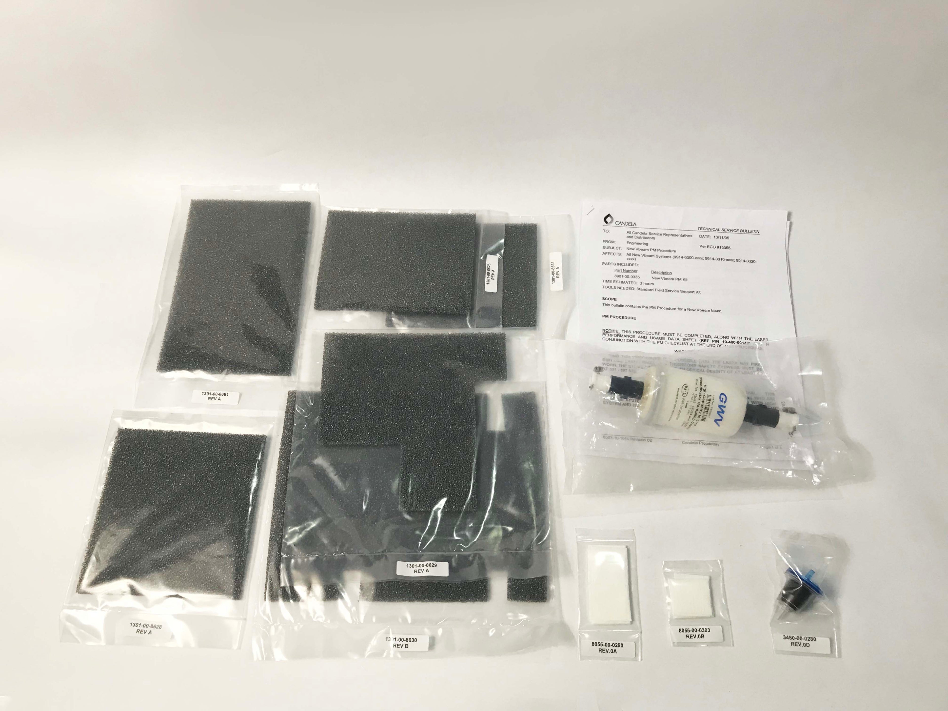 Candela VBeam 2 Perfecta Laser Prophylactic Repair Filter 8901-00-9335 PARTS KIT