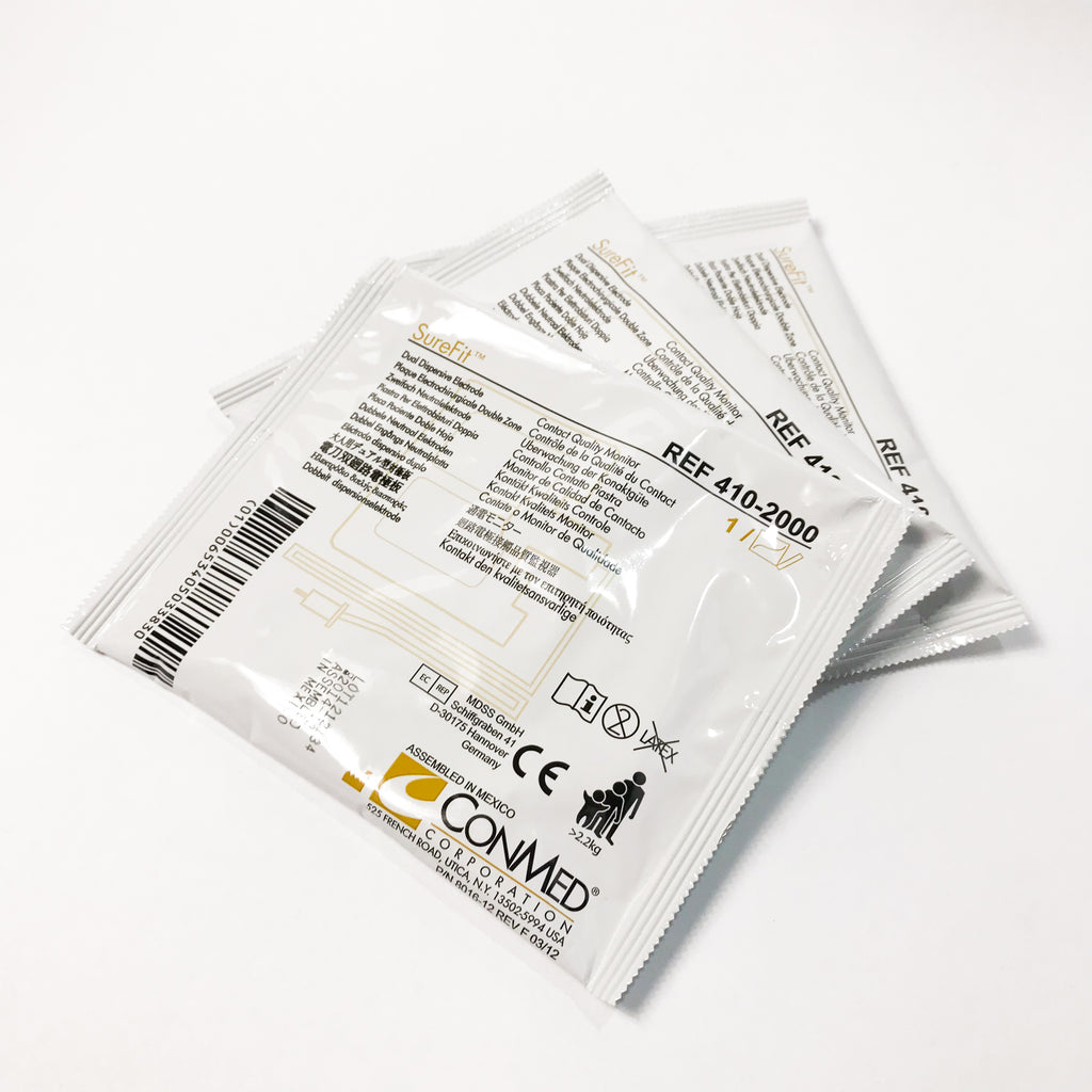 ConMed Sure Fit Dual Dispersive Electrode >2.2kg SureFit w/ Cable 410-2000 2014
