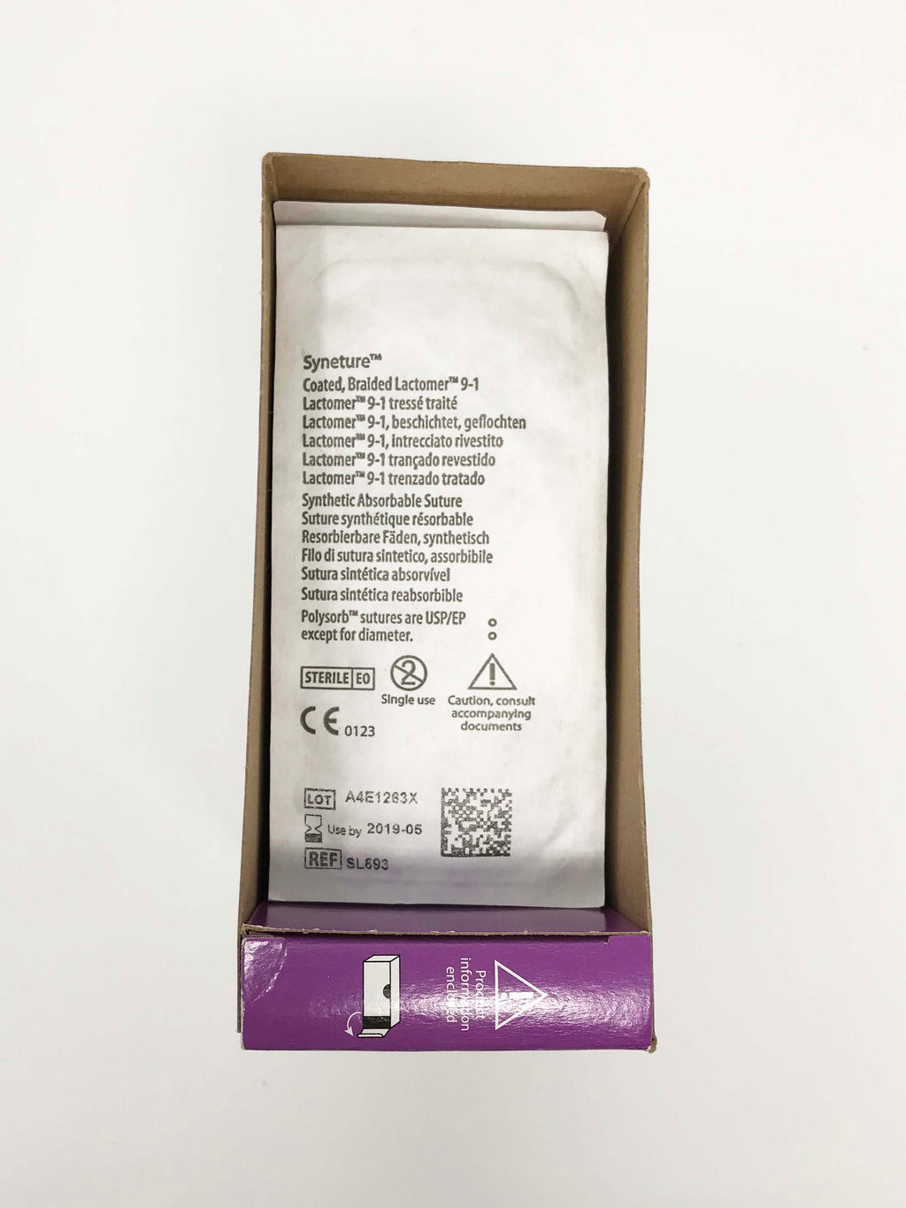 Covidien Polysorb SL-693 Braided Absorbable Sutures 3-0 C-14 75cm Pack of 26
