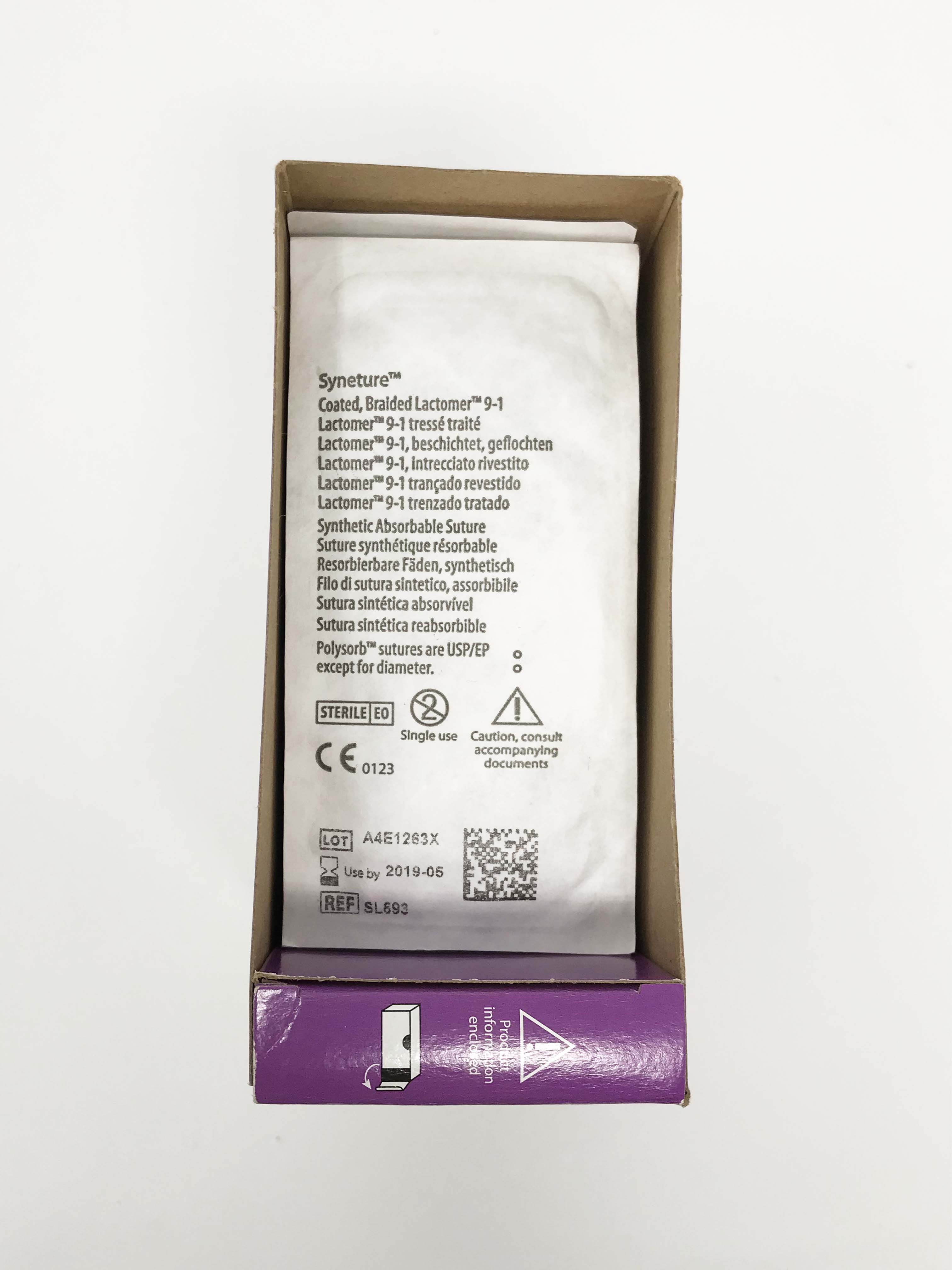 Covidien Polysorb SL-693 Braided Absorbable Sutures 3-0 C-14 75cm Pack of 26