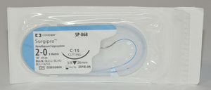 Covidien Surgipro SP-868 Blue Monofilament Polypropylene 2-0 C-15 Cutting x12Pcs