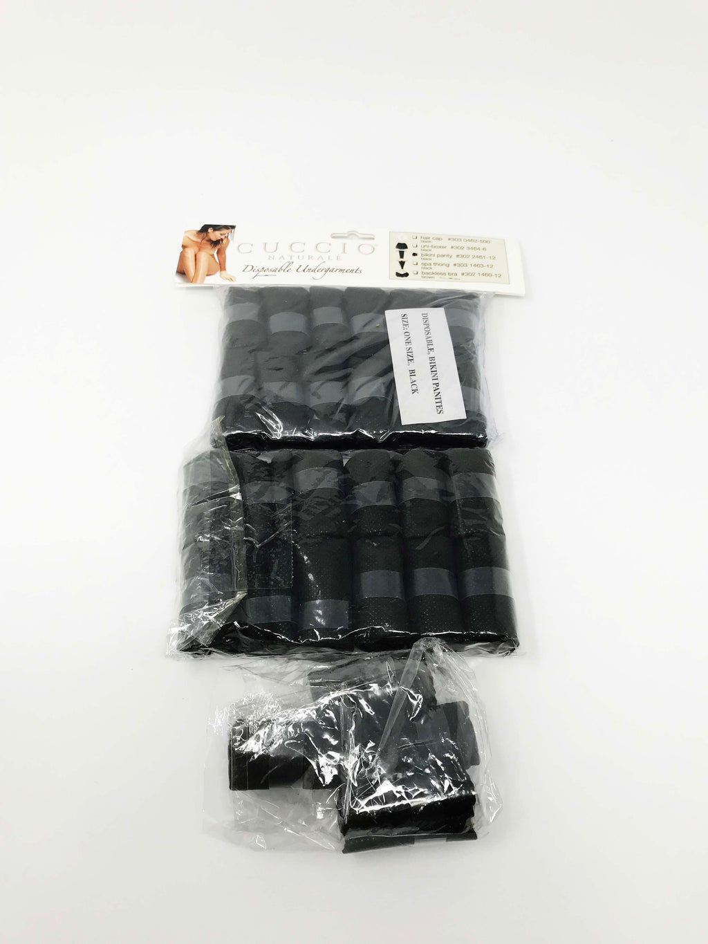 Cuccio Disposable Spa Medical Patient Undergarments Black Bikini Panty (28 Pack)