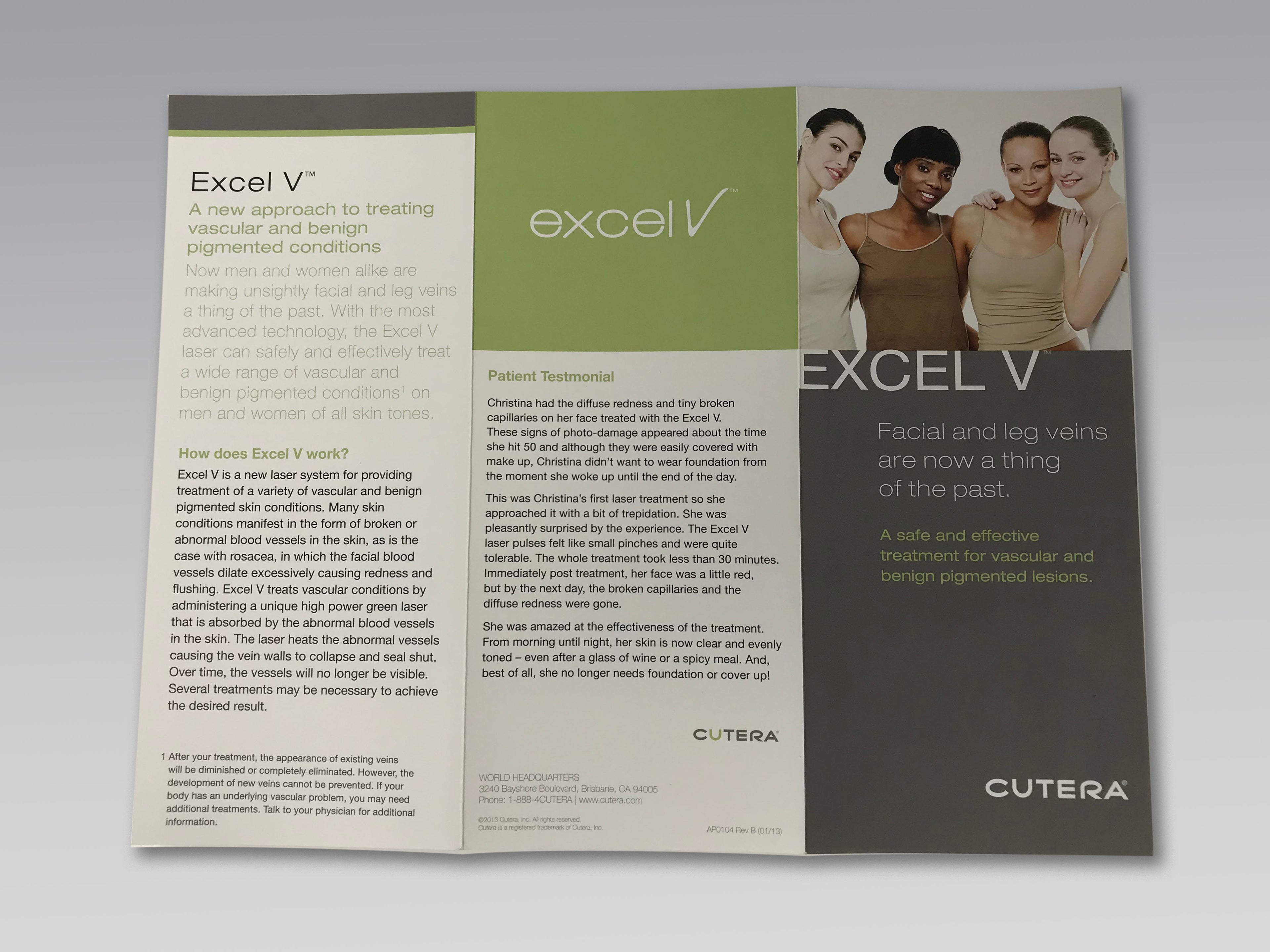 Cutera Excel V Laser Vascular Pigmented Lesion Scar Rosacea Patient Brochure