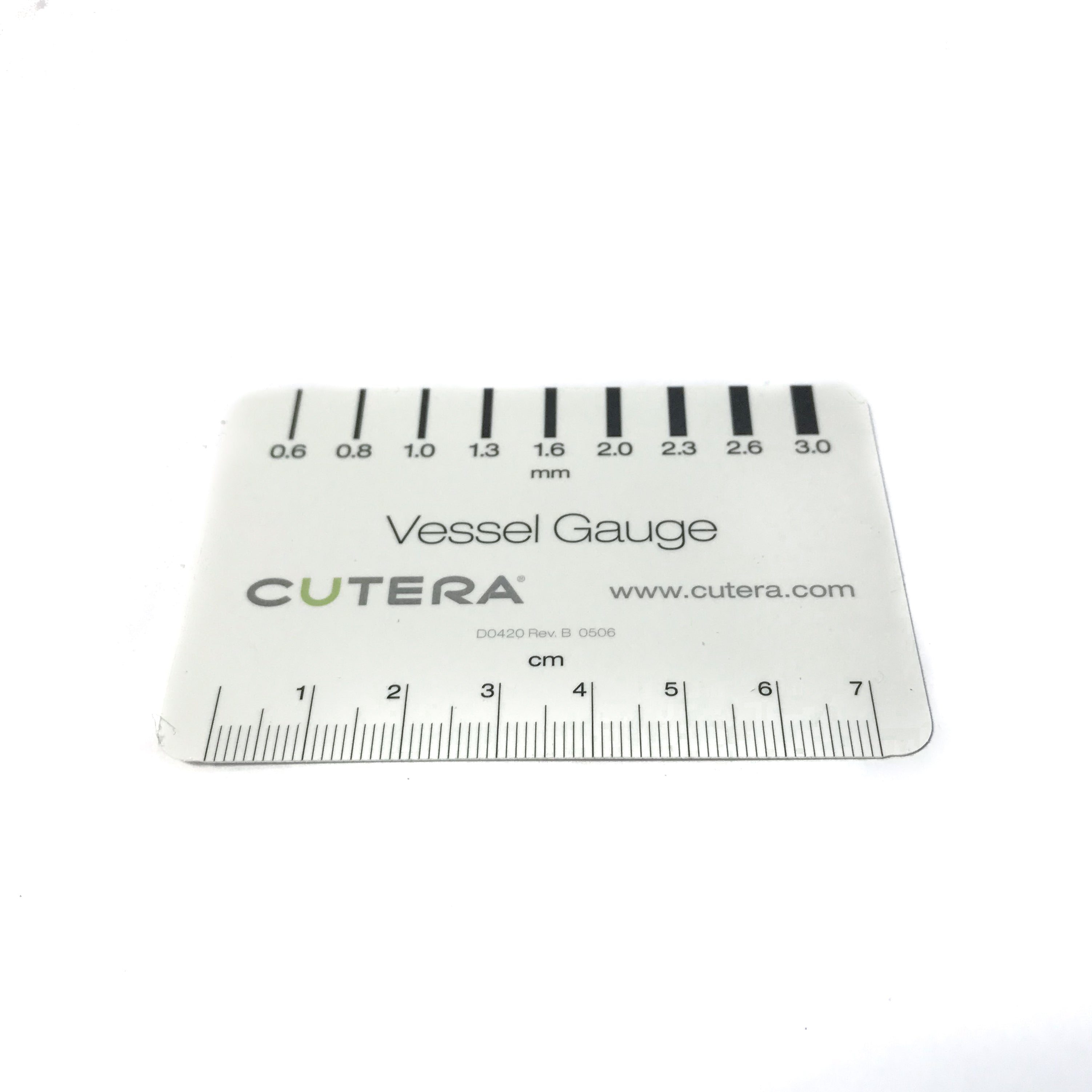 Cutera Excel V XEO CoolGlide D0420 Vascular Vessel Vein Gauge Card Small